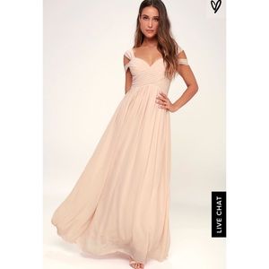 Lulus blush bridesmaid dress